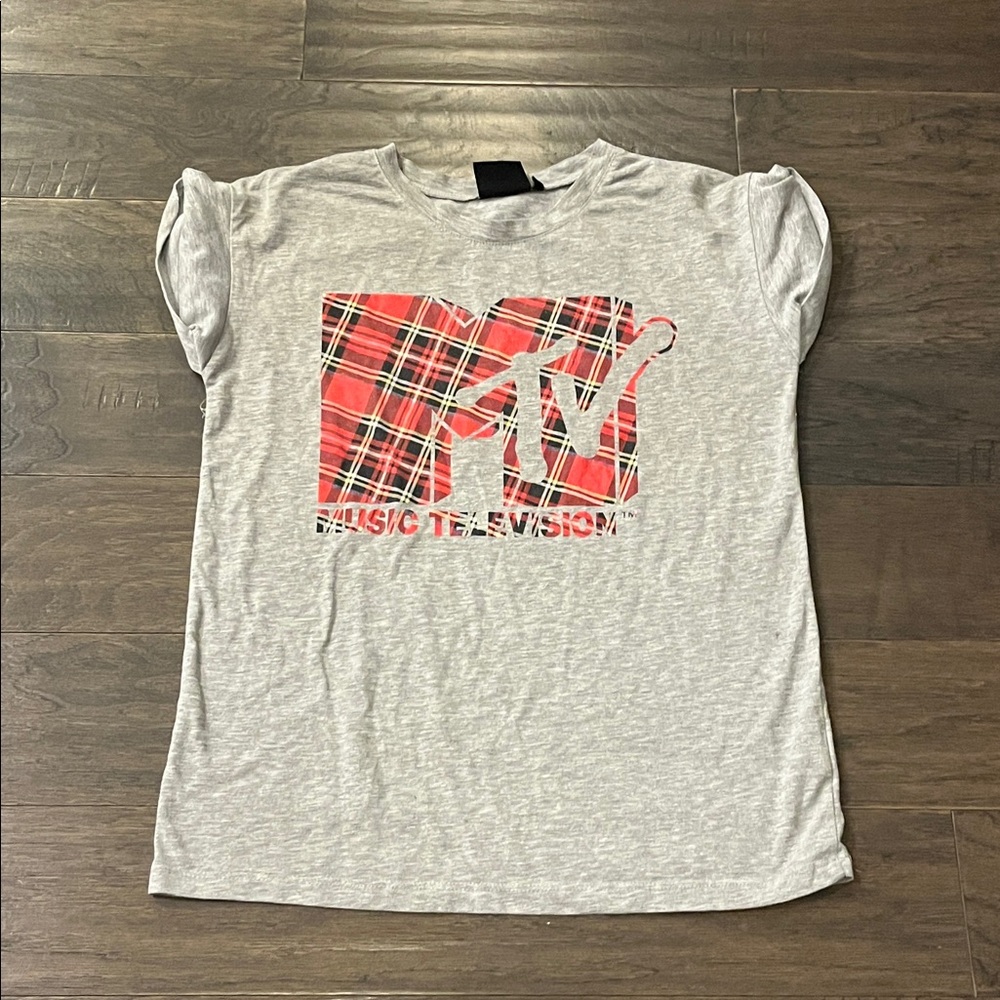 MTV Music Television T Shirt l grey Women’s Size 8